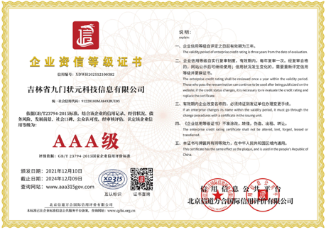 资信等级证书